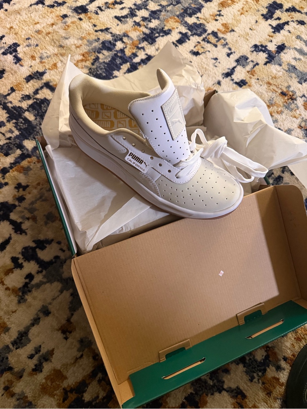 Puma White Leather Low-Top Sneaker